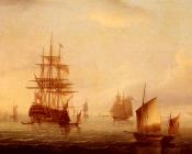 Sailing Vessels Off A Coastline - 詹姆斯·E·巴特斯沃思